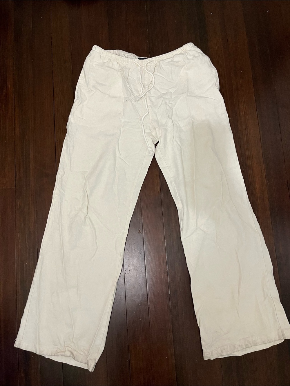 Brandy Melville white Linen drawstring pants